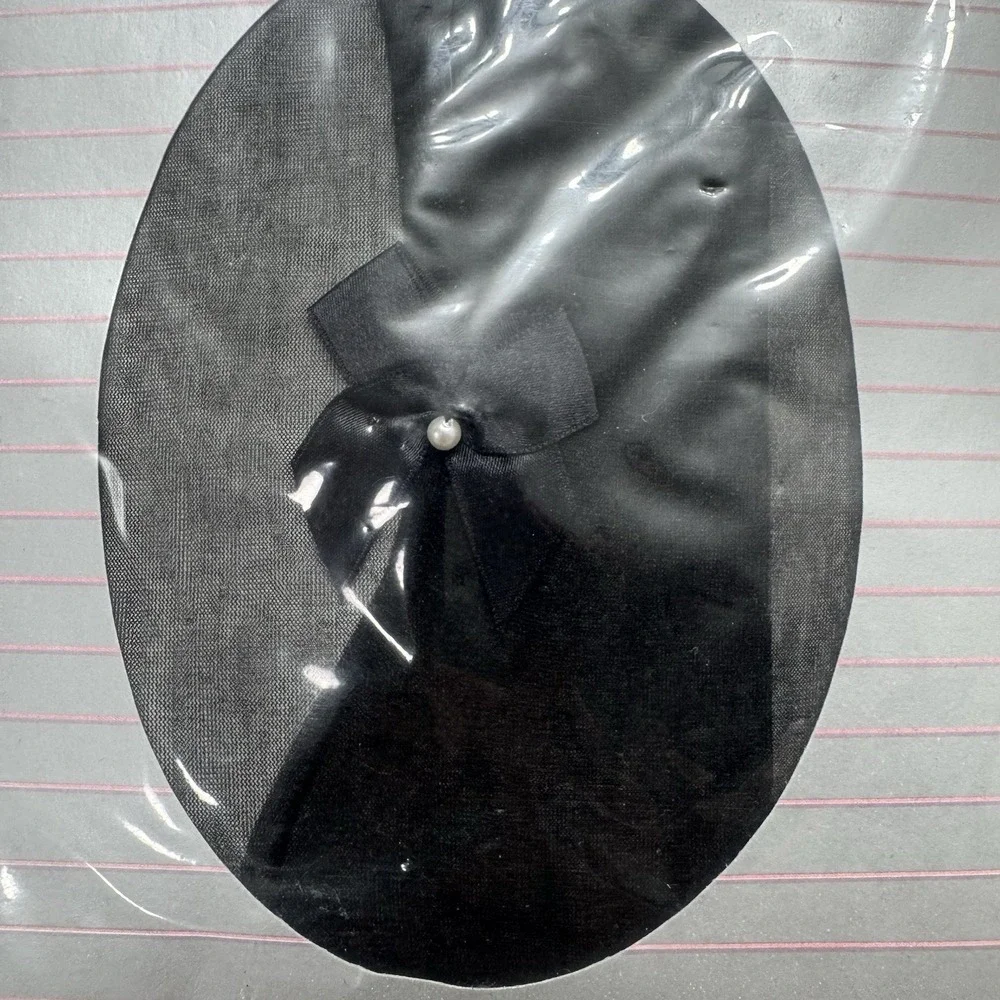Pair‎ JC PENNY VINTAGE  Fashion Pantyhose Black Gray With black Bow Average